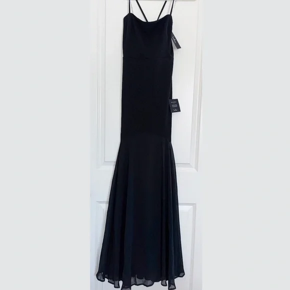 Charming Endearment Black Lace-Up Trumpet Maxi Dress sz XL NWT - Picture 5 of 12